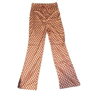 Cider Geometric Slacks  orange and cream/off white size M